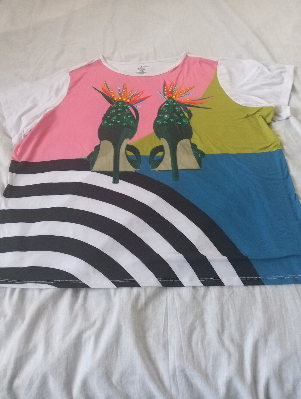 Ashley Stewart Women's Colorblock Graphic Tee
